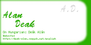 alan deak business card